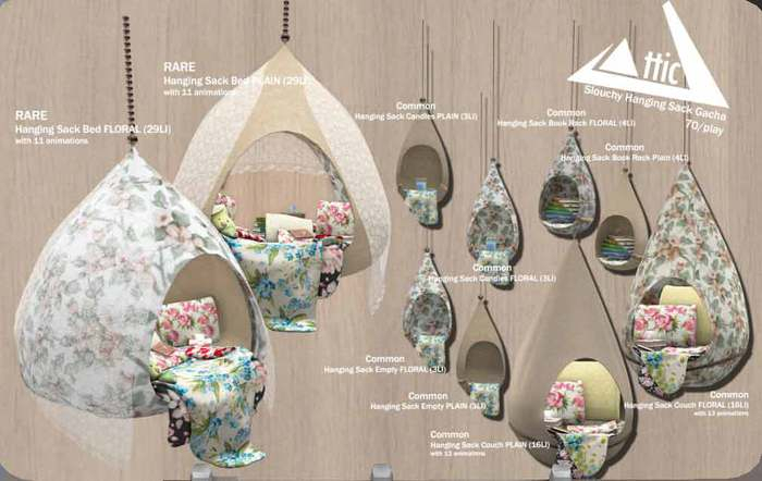 -ATTIC- Hanging Sack Book Rack Plain