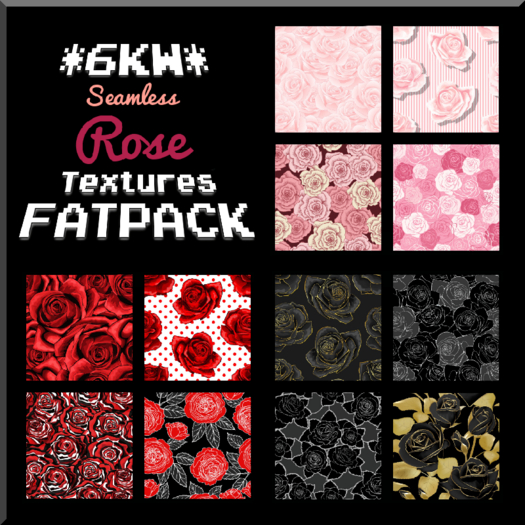 *6KW* FULL PERM Seamless Rose Textures FATPACK