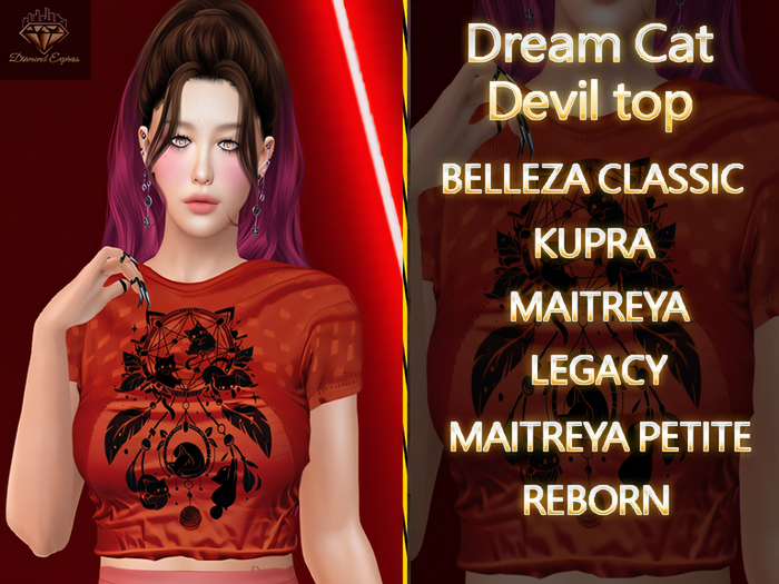 {DE} Dream Cat Devil top 