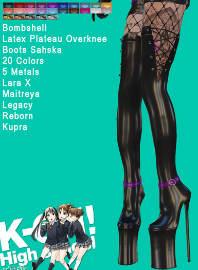 KO-H Bombshell Latex Boots Sashka ColorPack