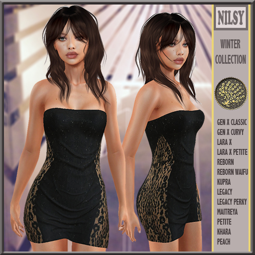 SEQUINNED LACE SIDE DRESS
