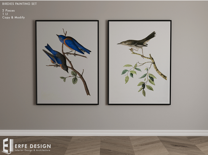 Birdies Painting Set (3Colors) 1 LI [Erfe Design] PACK