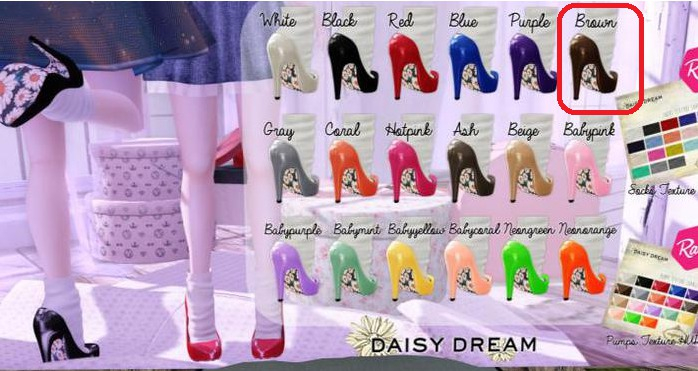 "mignon." -DAISY DREAM pumps. _brown