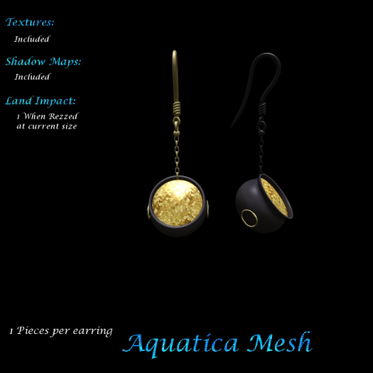 Aquatica Mesh - AM025875 Pot O' Gold earring