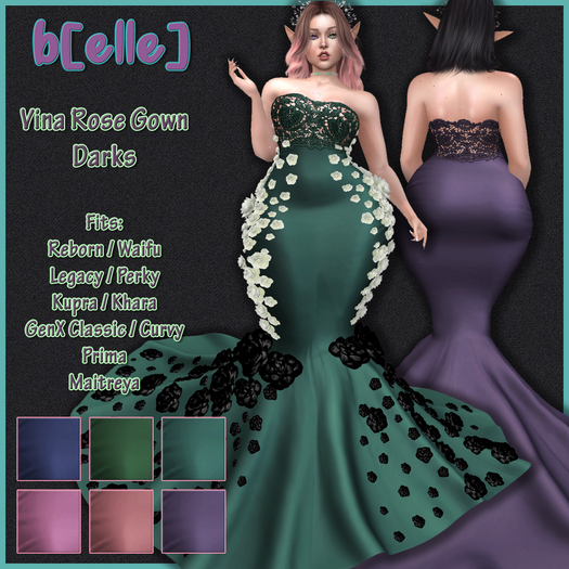 b[ELLE] Vina Rose Gown Darks