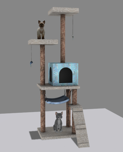.epoch. sea-spired cat gym w/cats RARE