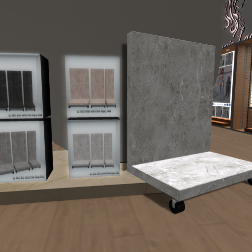 {BL} Retail Black Marble Store Display Stand