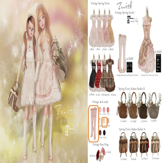 =Zenith=Vintage mid socks (Cream) -Maitreya