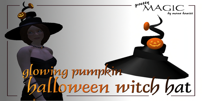 Halloween witch/wizard hat glowing pumpkin (mod/copy)