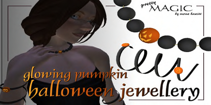 Halloween jewellery set glowing pumpkin (mod/copy)