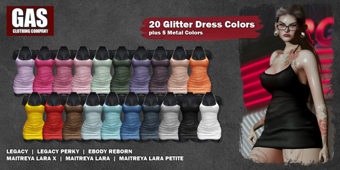 GAS [Glitter Dress Angela - 20 Colors w/HUD FATPACK]