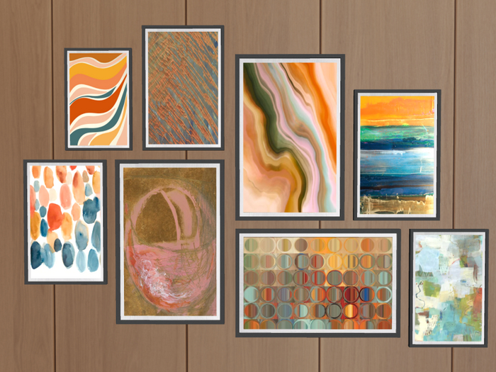 Hollyhood 8 Panel Paintings - Fire