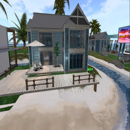 Blue home on the water