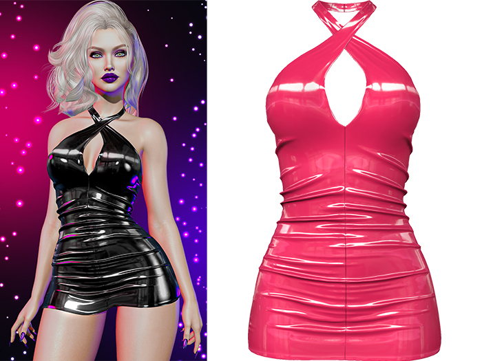 Second Life Marketplace - Britney Mini Latex Dress 2.0 [Hot Pink] -  Maitreya Lara  LaraX  Petite  PetiteX  Legacy  Reborn Clothing