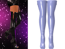 Brandi Thigh High Open Toe Boots 2.0 [Latex Periwinkle Blue]  - Maitreya Lara • LaraX • Legacy • Reborn Clothing