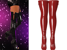 Brandi Thigh High Open Toe Boots 2.0 [Latex Ruby Red]  - Maitreya Lara • LaraX • Legacy • Reborn Clothing