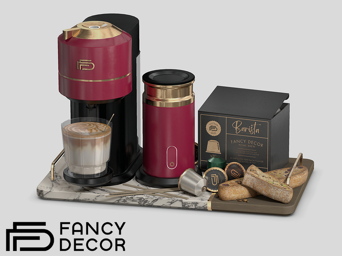Fancy Decor: Barista Coffee Machine - Cranberry