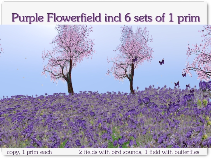 Set of 6 purple flowerfields