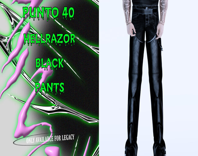 PUNTO40 - HELLRAZOR BLACK PANTS