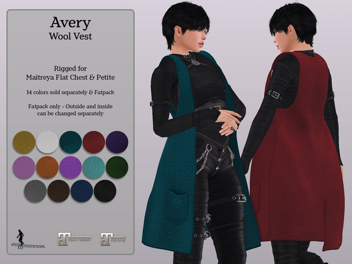 *~*HopScotch*~* Avery Vest (Maitreya Petite / Flat ) FATPACK