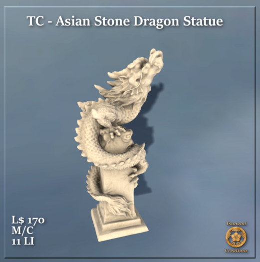 TC - Asian Stone Dragon Statue