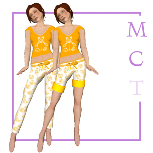 Teddybear pyjamas orange [by Finally]