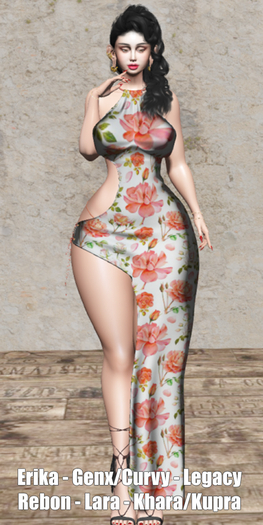 !!! Revna !!! 530 Dress Peachy Flower