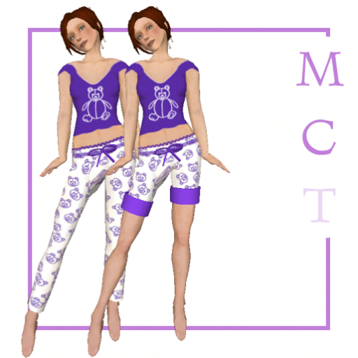 Teddybear pyjamas purple [by Finally]