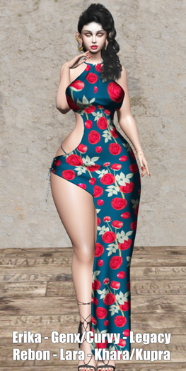 !!! Revna !!! 530 Dress Blue Flower