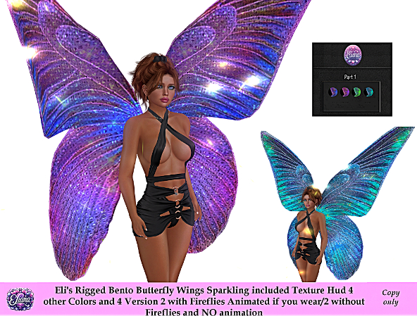 Eli's Rigged Bento Butterfly Wings Sparkling