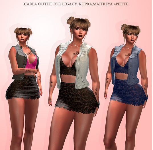 Demo Carla Outfit Maitrey, Legacy, Perky, Petite, Top , Skirt,