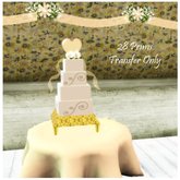 Victorian Rose and Pearl Wedding Cake