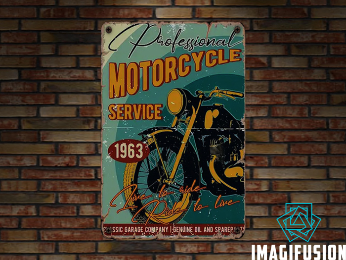 *Vintage Metal Sign - Motorcycle Service*