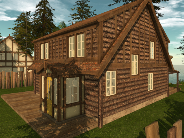 [Wears & Wares] LH Albus Chalet Log Deck & Full Walls 