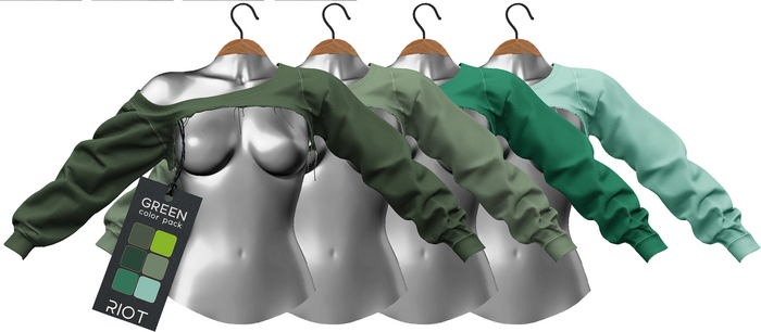 RIOT / Siobhan Ripped Sweater - Green Pack