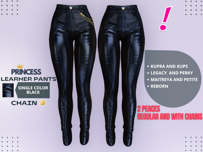 [DressUp!] - Princess Leather Pants - Single Color (Black)