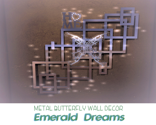 .:Emerald Dreams:. Metal Butterfly Wall Decor