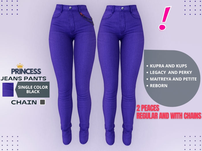 [DressUp!] - Princess Jeans Pants - Single Color (Purple)
