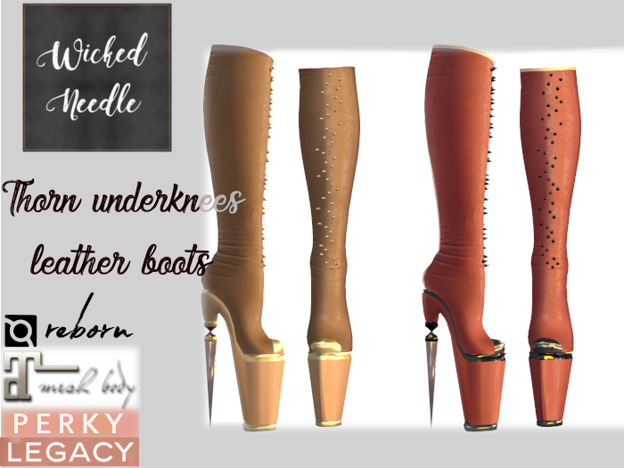 ~W-N~ Thorn underknees boots Leather