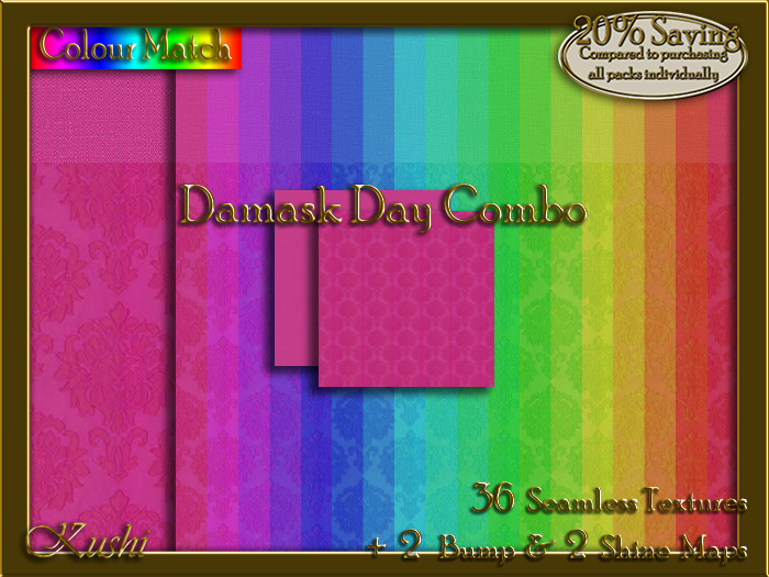 Damask Day COMBO Seamless Texture Bundle