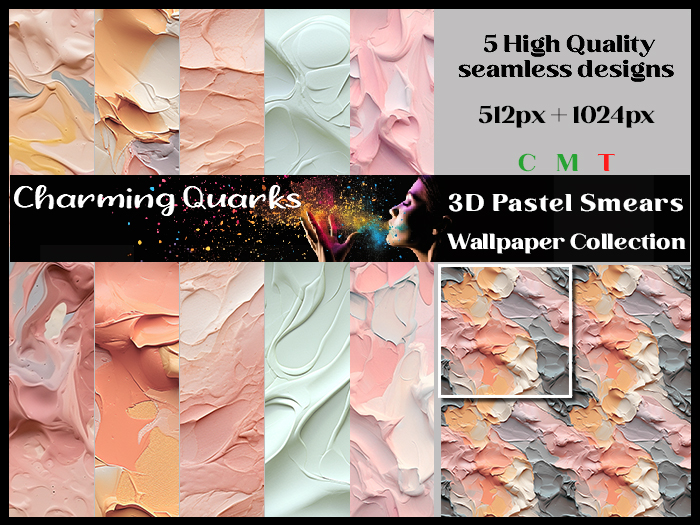 CQ Textures - Wall Collection - 3D Pastel Smears