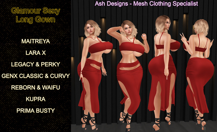 Ash Designs - Glamour Sexy Long Gown - DEMO