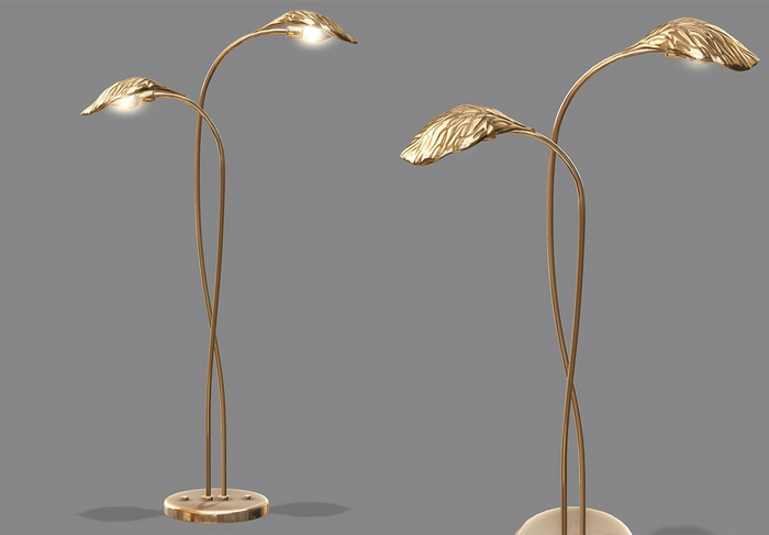 Dahlia - Opulent Verdure - Floor Lamp - Gold - On/Off