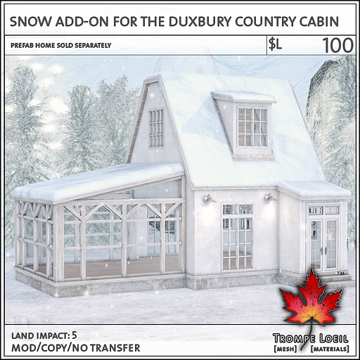 Trompe Loeil - Snow Add-On for the Duxbury Country Cabin [mesh]