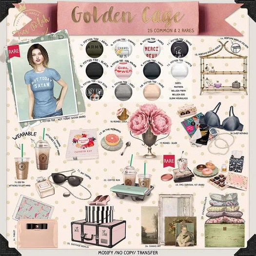-tres blah- Golden Cage - Stacked Pillows