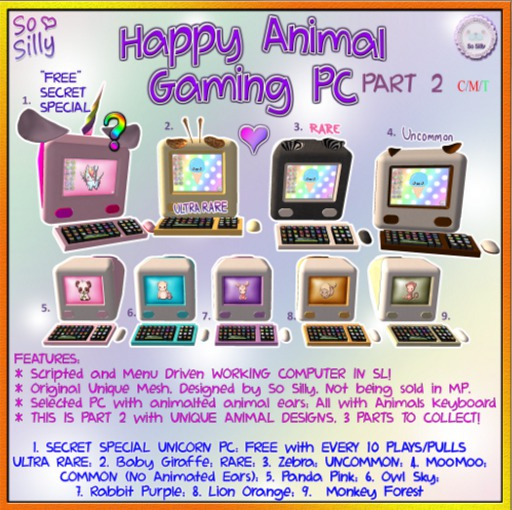 03 So Silly Animal Desktop PC 2 BOXED - Zebra Ears RARE