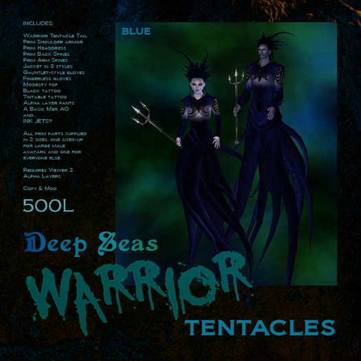 -Deep Seas- Warrior Tentacles - Blue