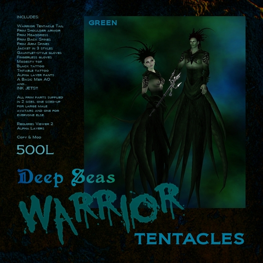-Deep Seas- Warrior Tentacles - Green