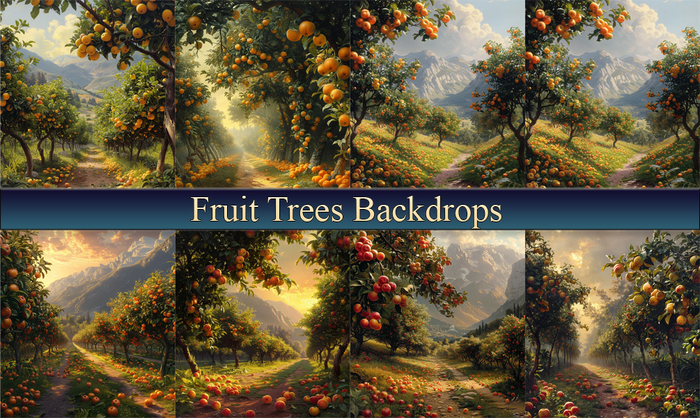 SATO - Fruit Trees Blogger backdrop Textures