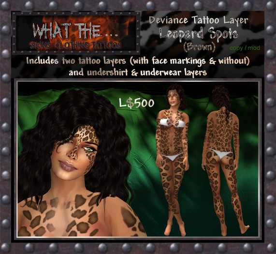 Leopard Spots Tattoo - Brown